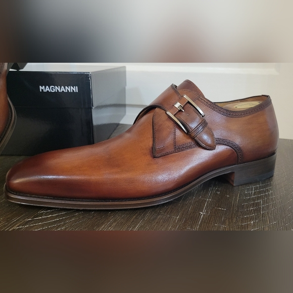 Magnanni Marco II Brown Single Monk Strap Mens Dress Shoe Sz 46 / 13 NIB - Picture 2 of 12